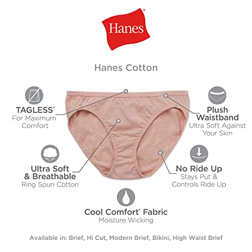 Hanes PW40WH Women's Cotton Assorted Briefs 10-Pack for sale