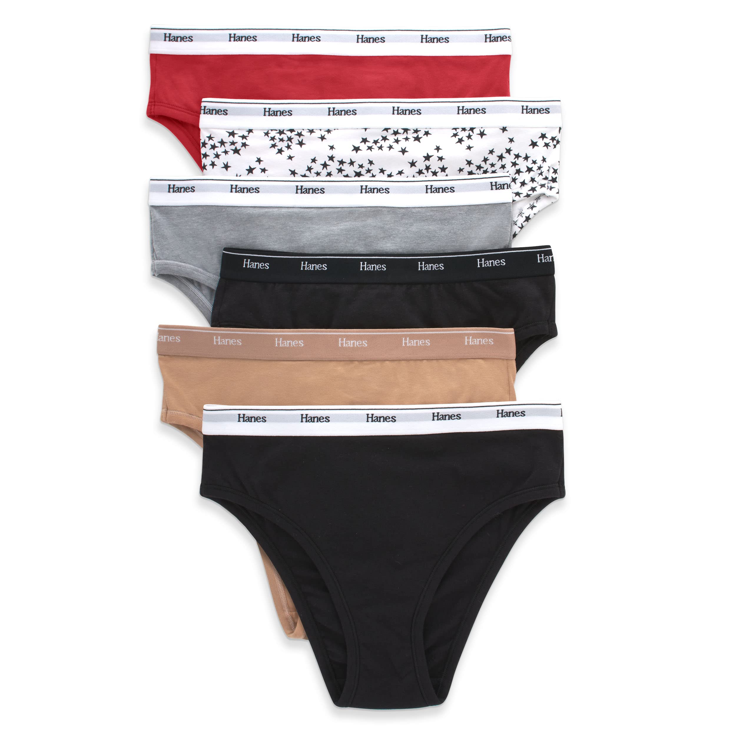 Hanes Womens Originals Hi-Leg Panties, Breathable Stretch Cotton