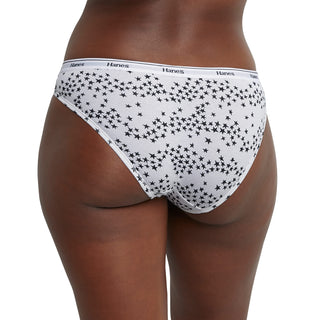 Hanes Women's Originals Bikini Panties, Breathable Stretch Cotton Underwear, Assorted, 6-Pack, Basic Color Mix, Medium